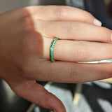 Campbell + Charlotte The Crew Knife Edge Stacking Ring - Emerald