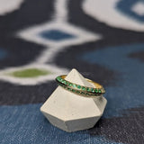 Campbell + Charlotte The Crew Knife Edge Stacking Ring - Emerald