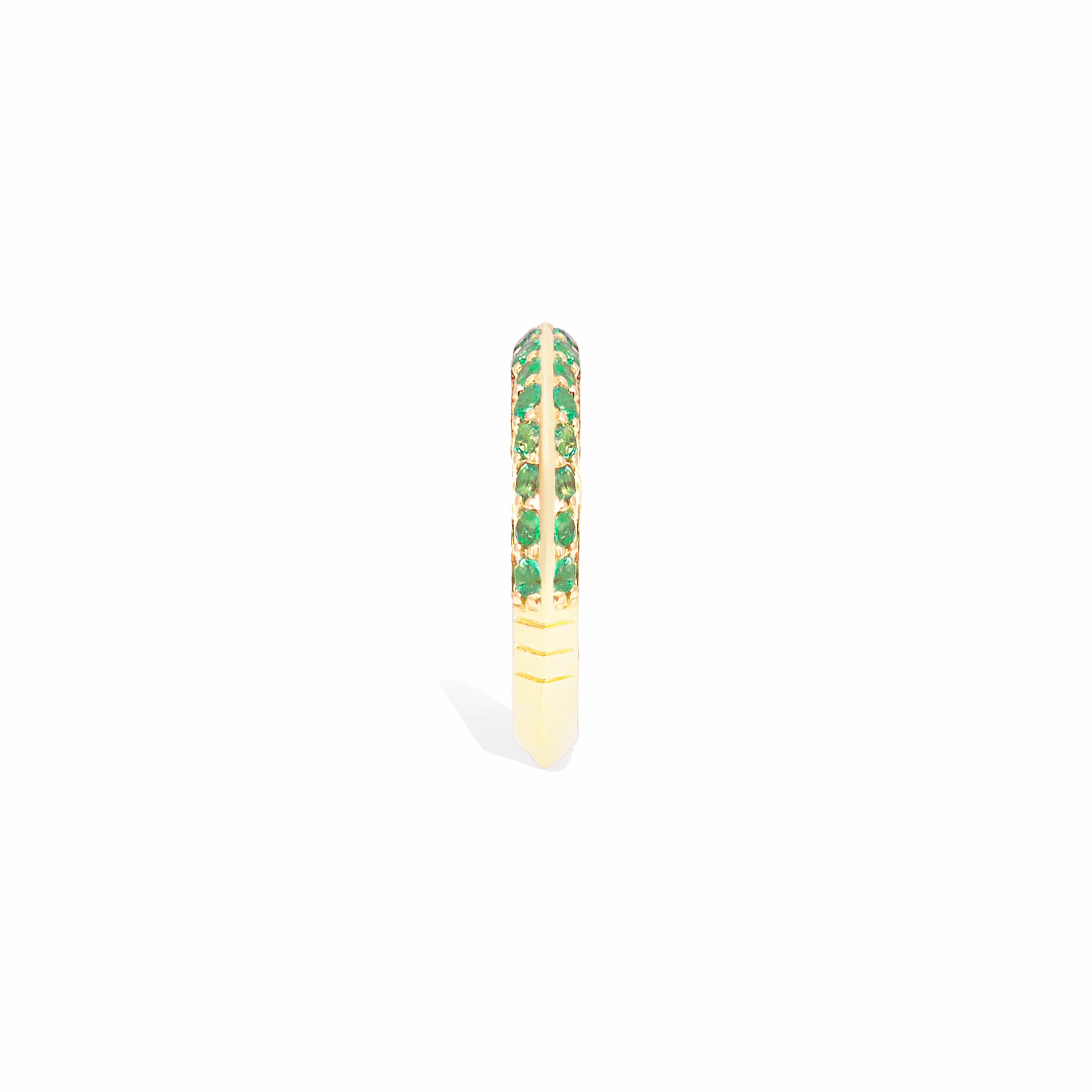 Campbell + Charlotte The Crew Knife Edge Stacking Ring - Emerald