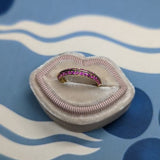 Campbell + Charlotte The Crew Knife Edge Stacking Ring - Pink Sapphire