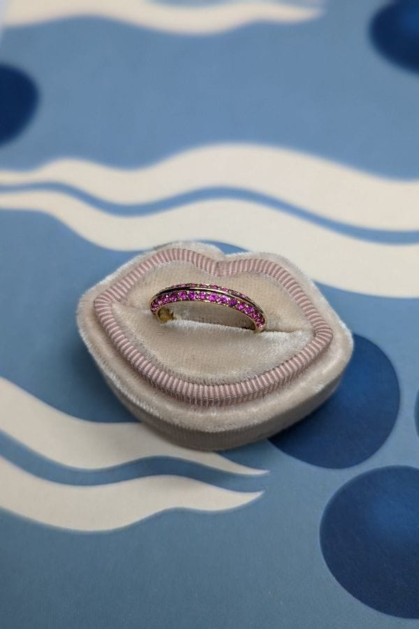 Campbell + Charlotte The Crew Knife Edge Stacking Ring - Pink Sapphire