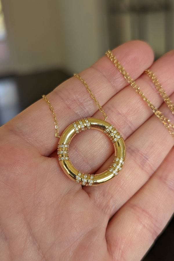 Campbell + Charlotte The Crew Large Circle Pendant Necklace