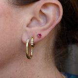 Campbell + Charlotte The Crew Oval Small Hoop Earring - Diamond