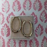 Campbell + Charlotte The Crew Oval Small Hoop Earring - Diamond