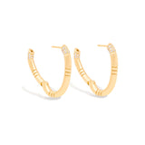 Campbell + Charlotte The Crew Oval Small Hoop Earring - Diamond