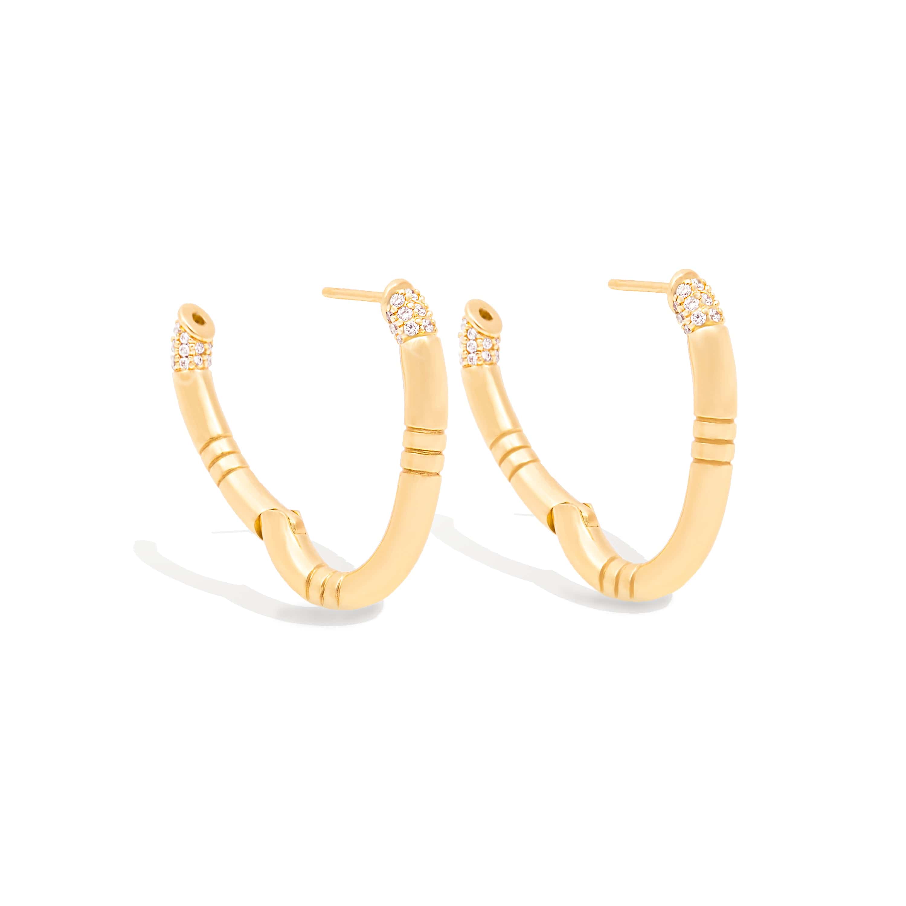 Campbell + Charlotte The Crew Oval Small Hoop Earring - Diamond