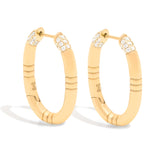 Campbell + Charlotte The Crew Oval Small Hoop Earring - Diamond