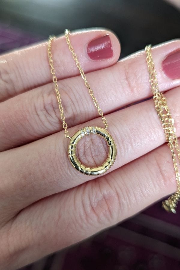 Campbell + Charlotte The Crew Small Circle Pendant Necklace