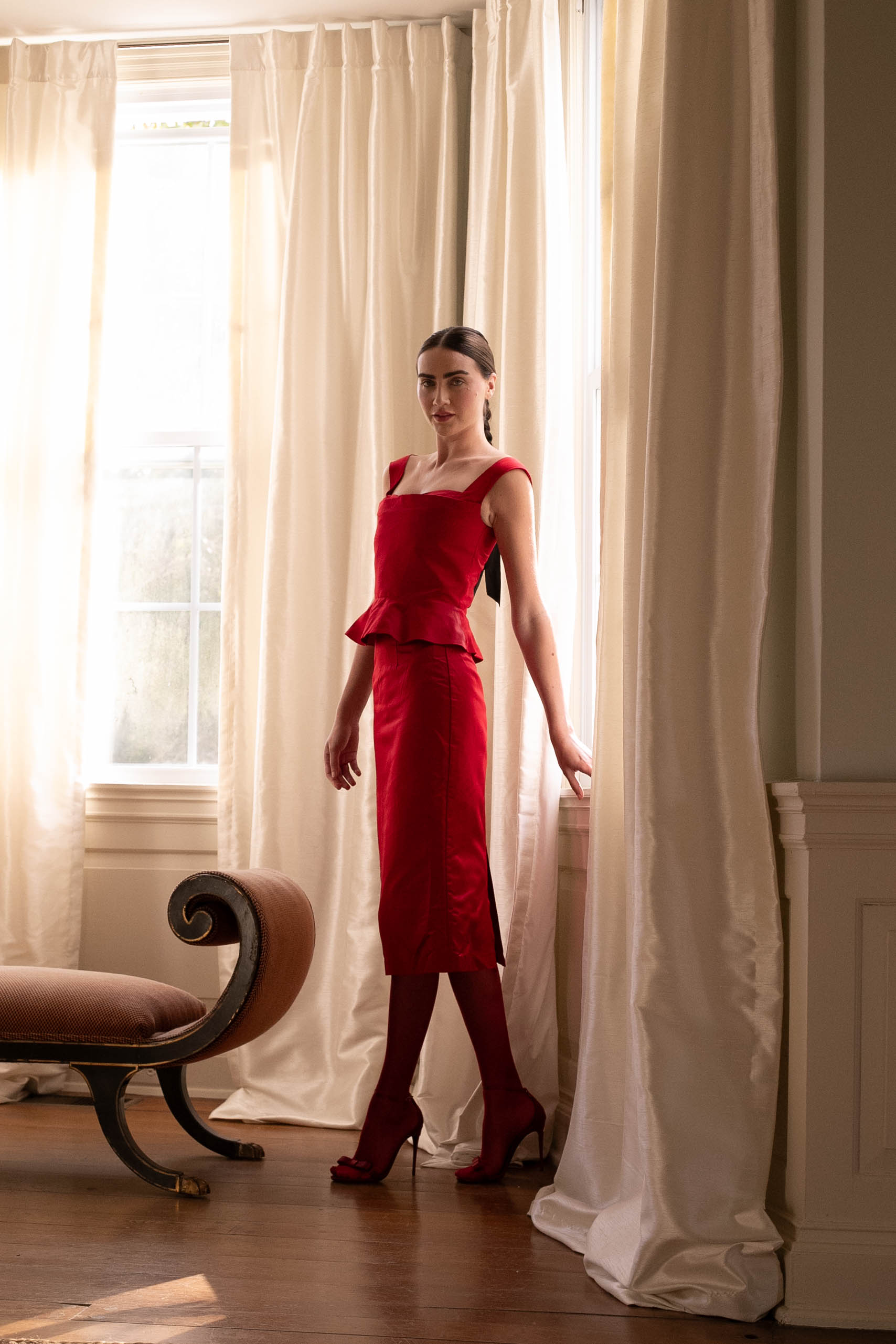 Damaris Bailey Skirt Rosso Skirt Red Satin