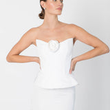 Damaris Bailey Top Delicias Corset Top, White