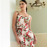 Damaris Bailey Top Rosso Top Garden Floral