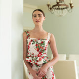 Damaris Bailey Top Rosso Top Garden Floral
