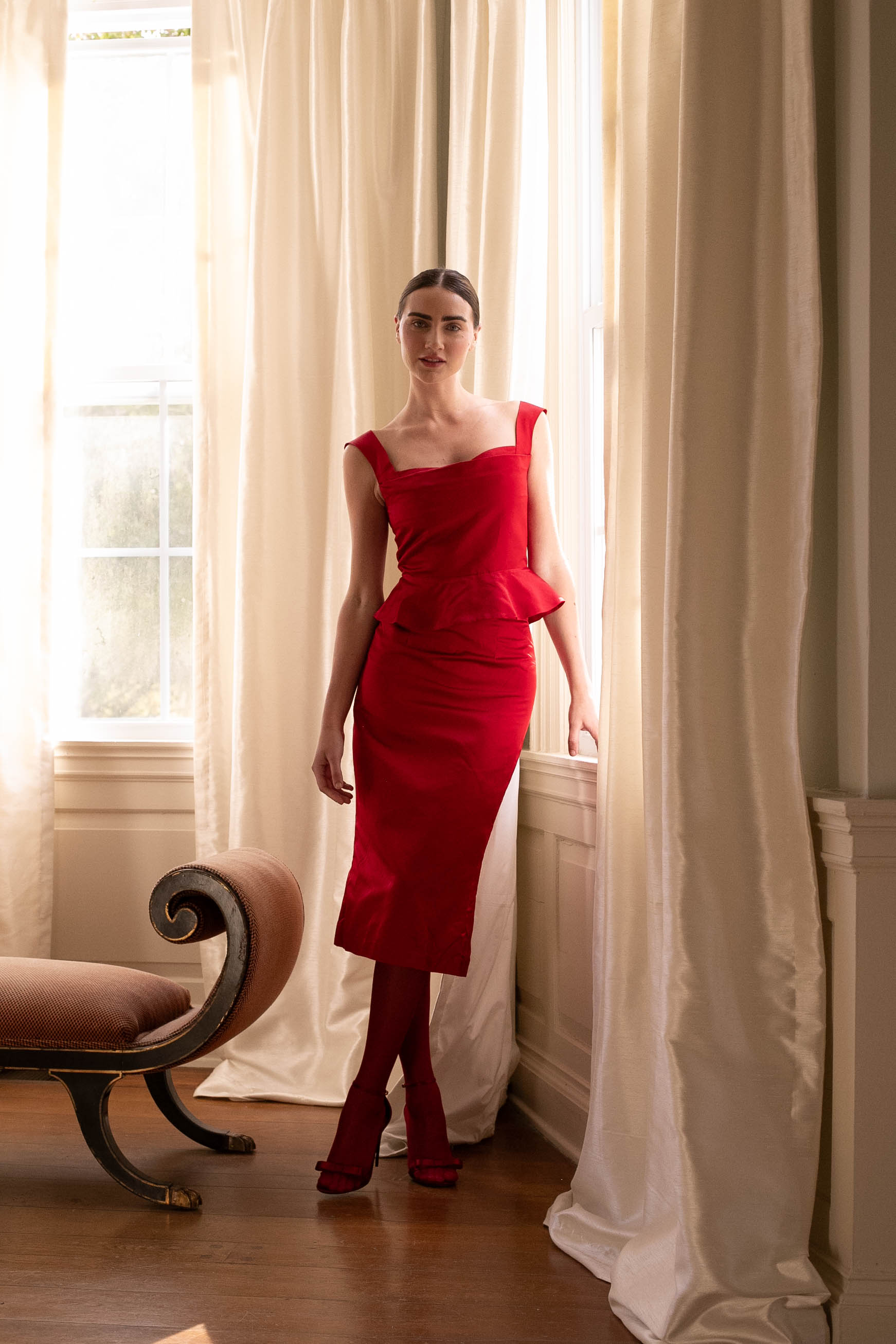 Damaris Bailey Top Rosso Top Red Satin
