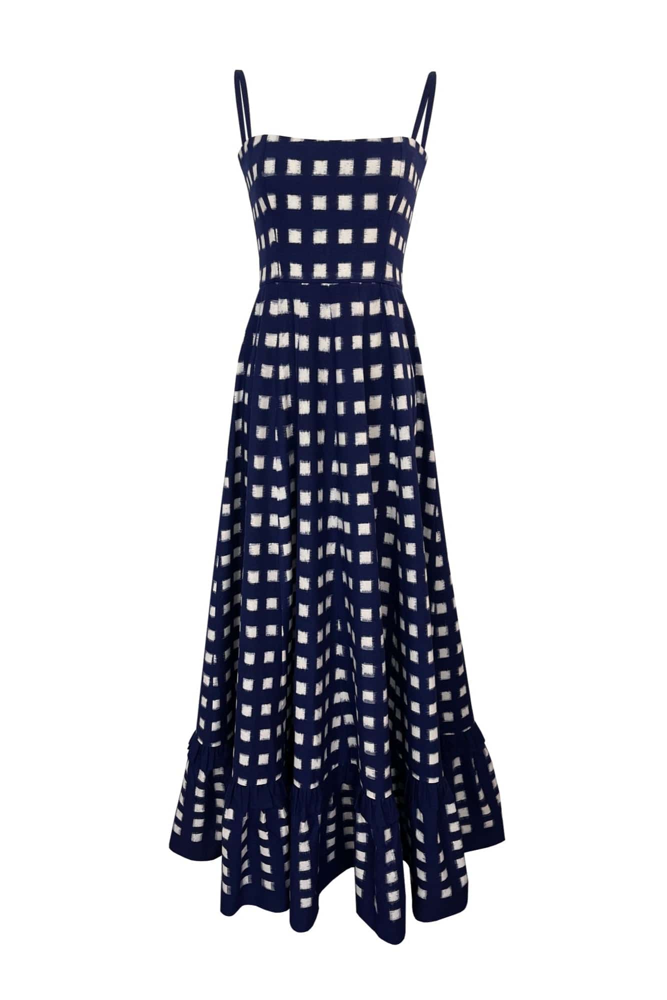 De Castro Dress Navy Blue Checkmate Dress