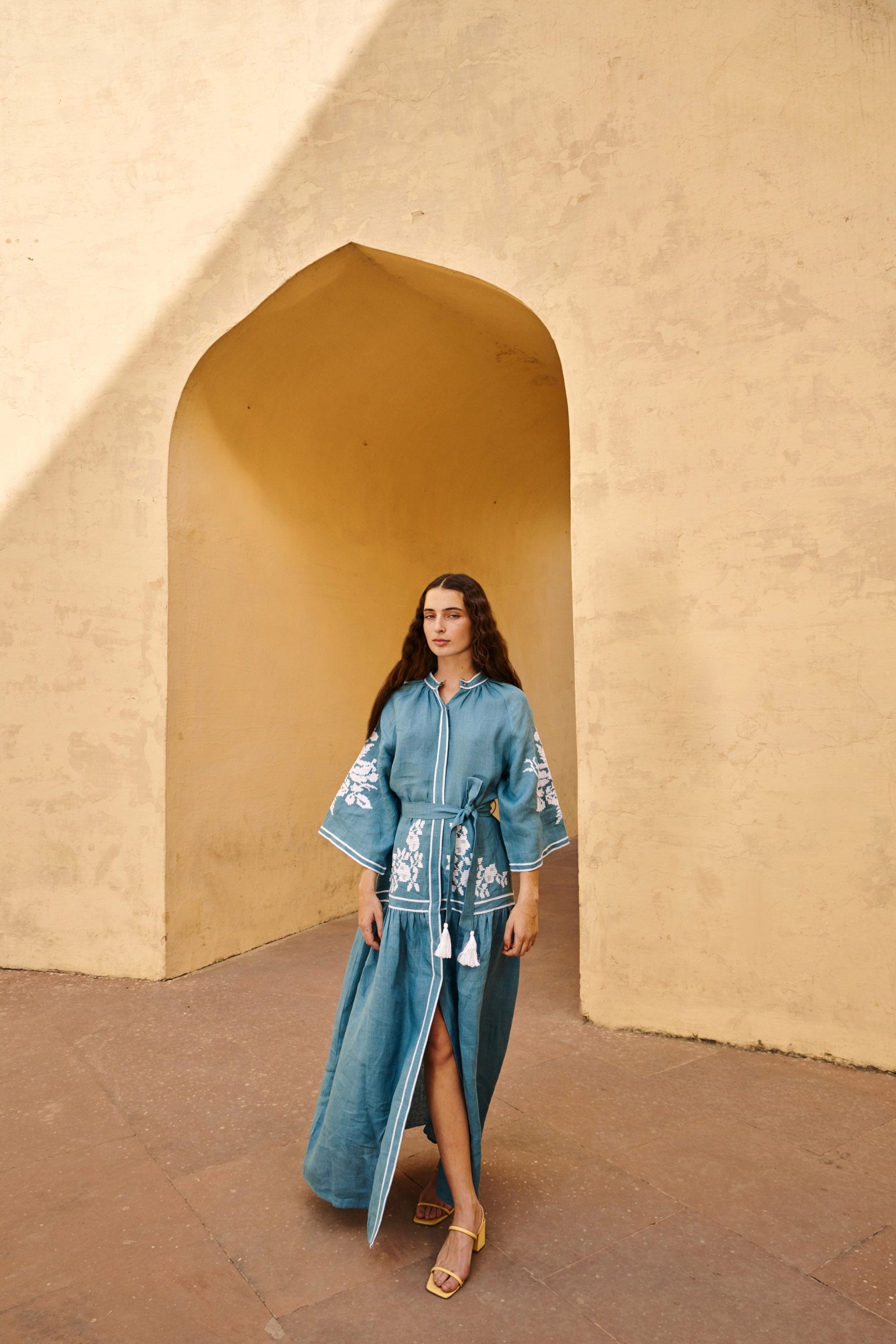 De Castro Dress Turquoise Swan Dress