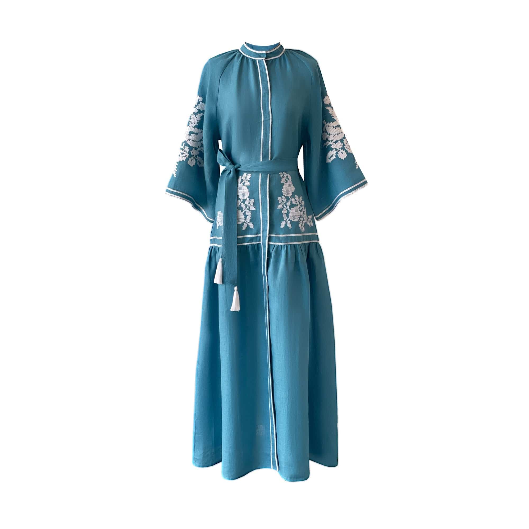 De Castro Dress Turquoise Swan Dress