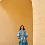 De Castro Dress Turquoise Swan Dress