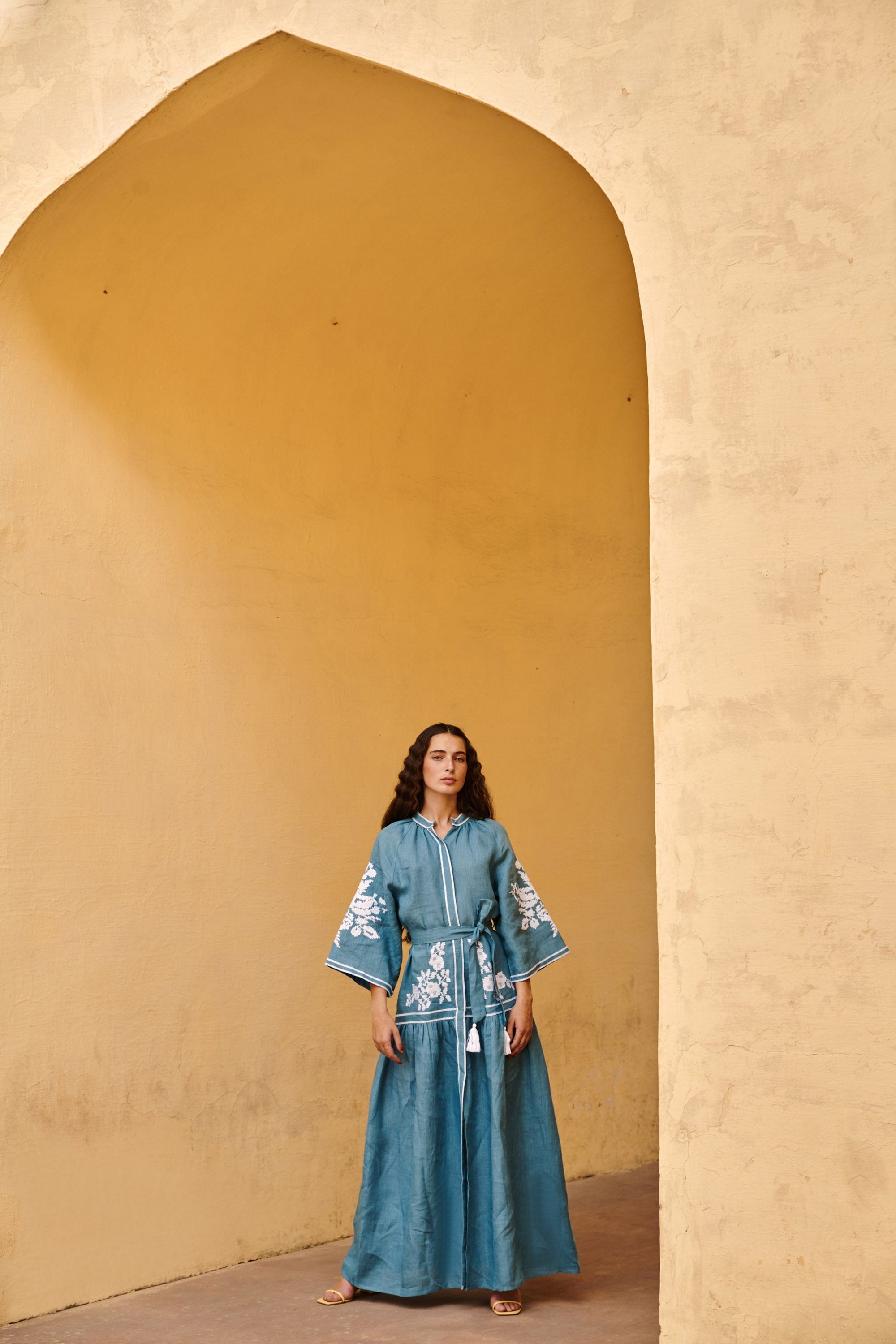 De Castro Dress Turquoise Swan Dress