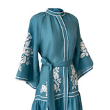 De Castro Dress Turquoise Swan Dress