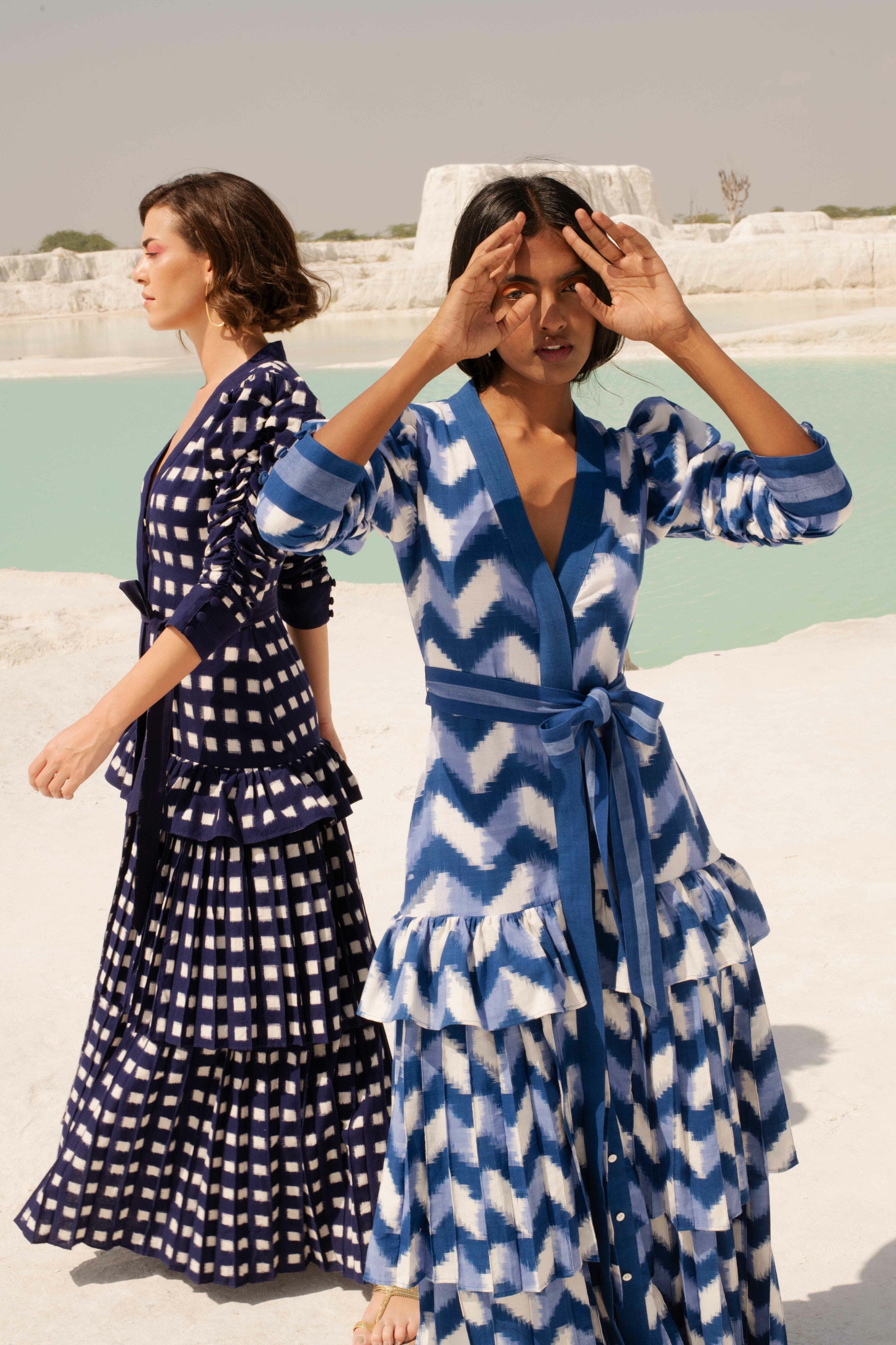 De Castro Dress Waves Lapis Lazuli Dress