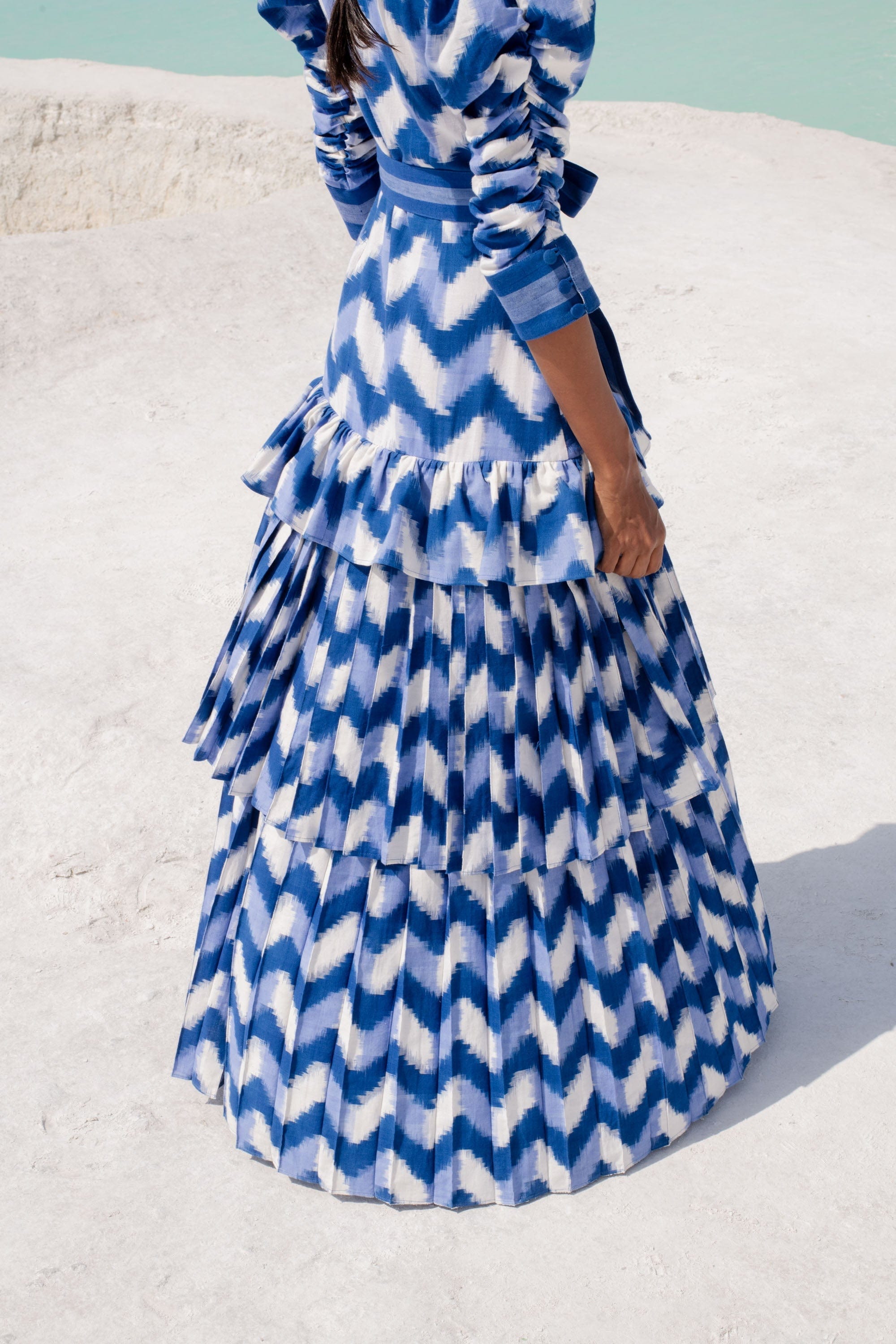De Castro Dress Waves Lapis Lazuli Dress