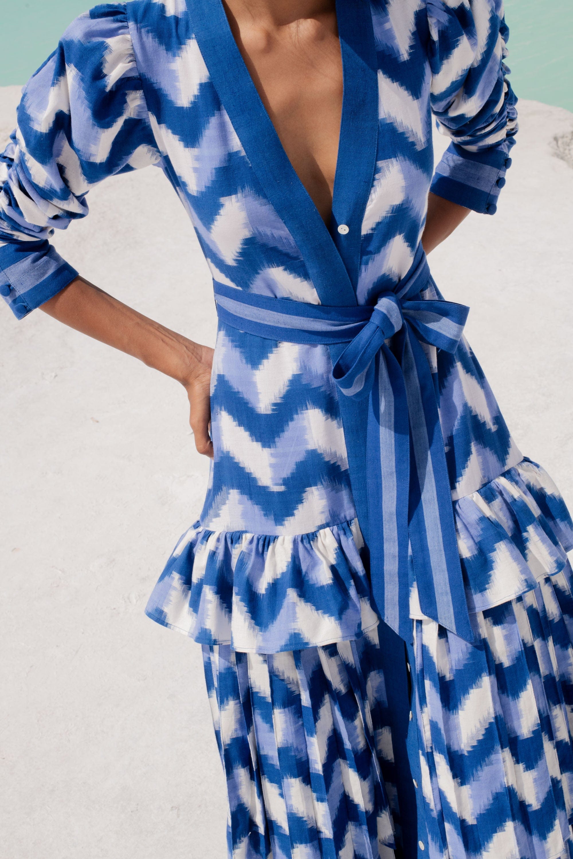 De Castro Dress Waves Lapis Lazuli Dress