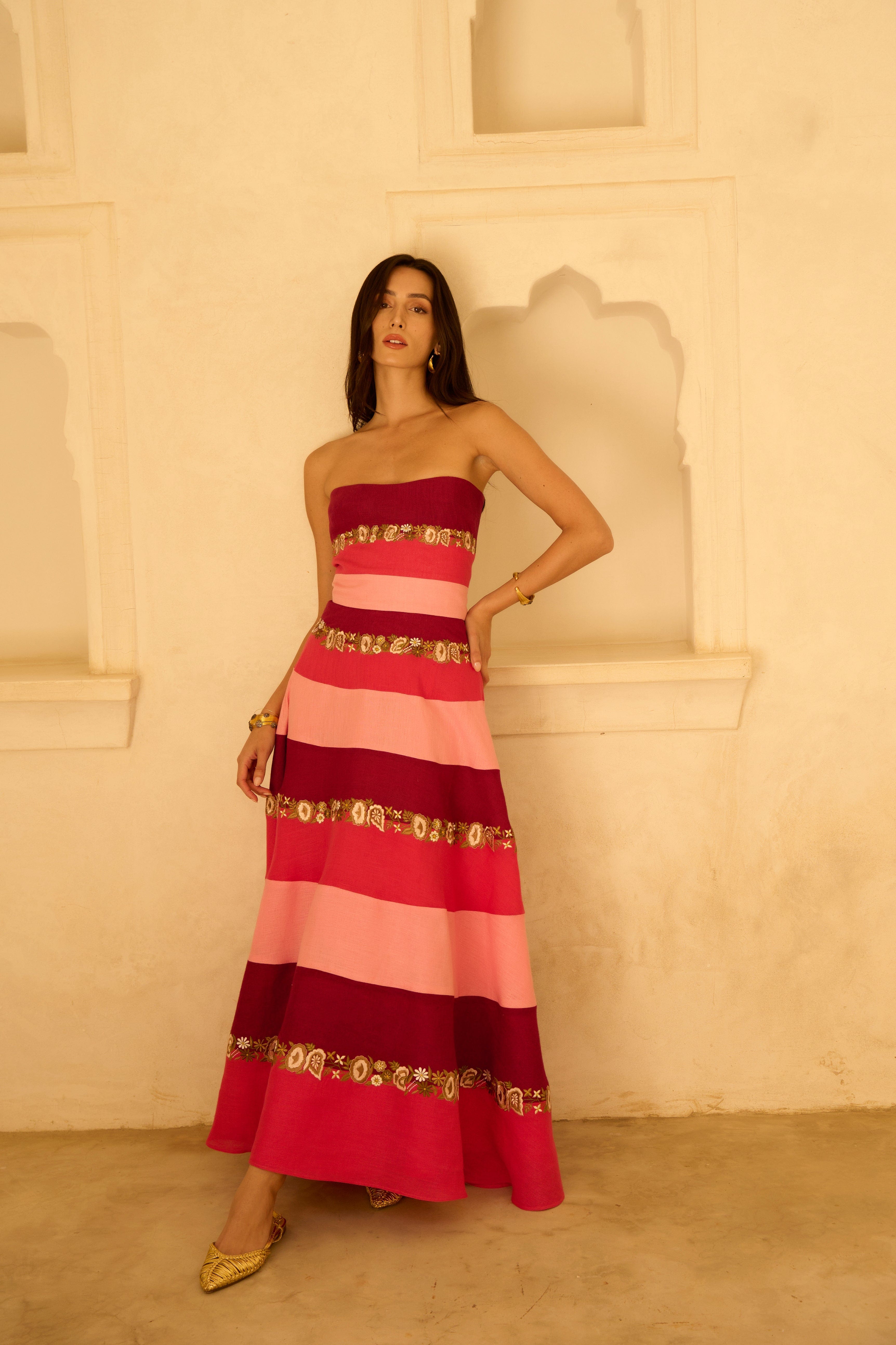 De Castro Dresses Bloom Stripe Dress