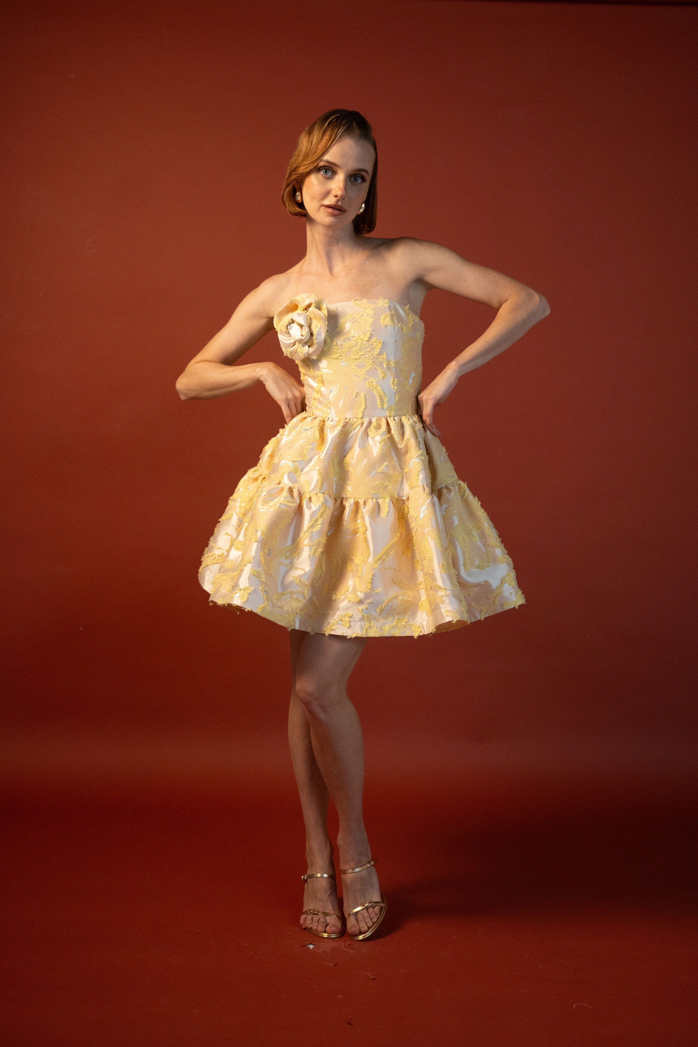 Peach Bloom Mini Dress Modatrova Peach Bloom Mini Dress Modatrova
