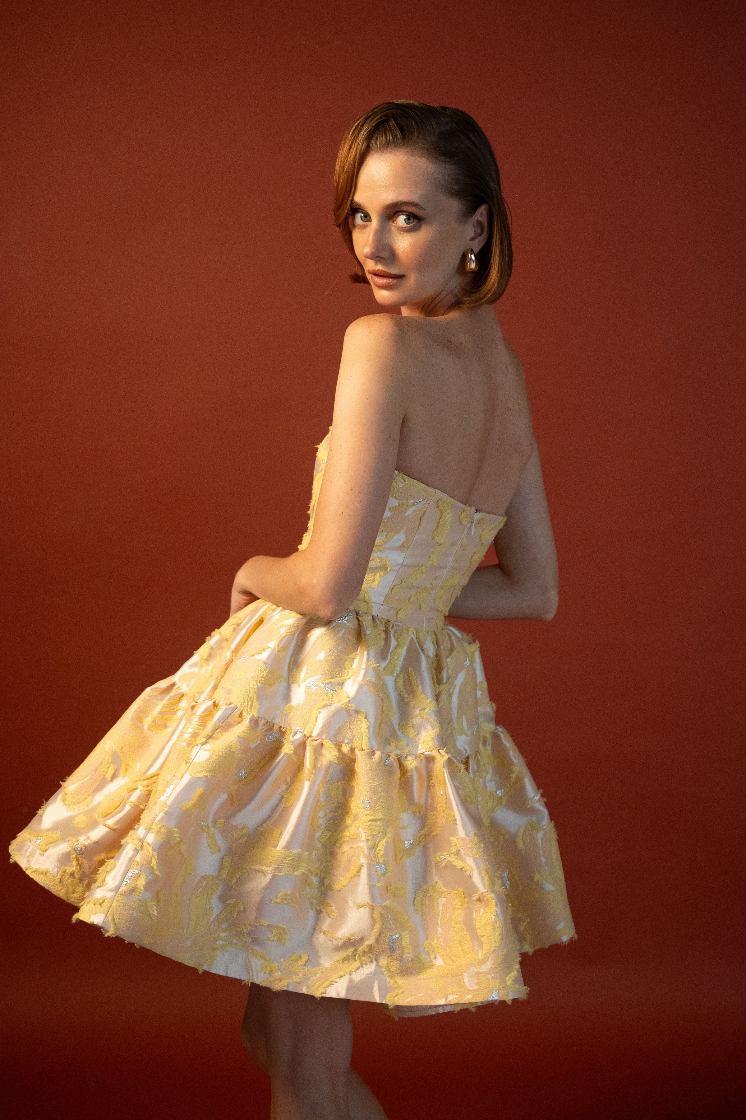 ESTEFANIA Dress Peach Bloom Mini Dress