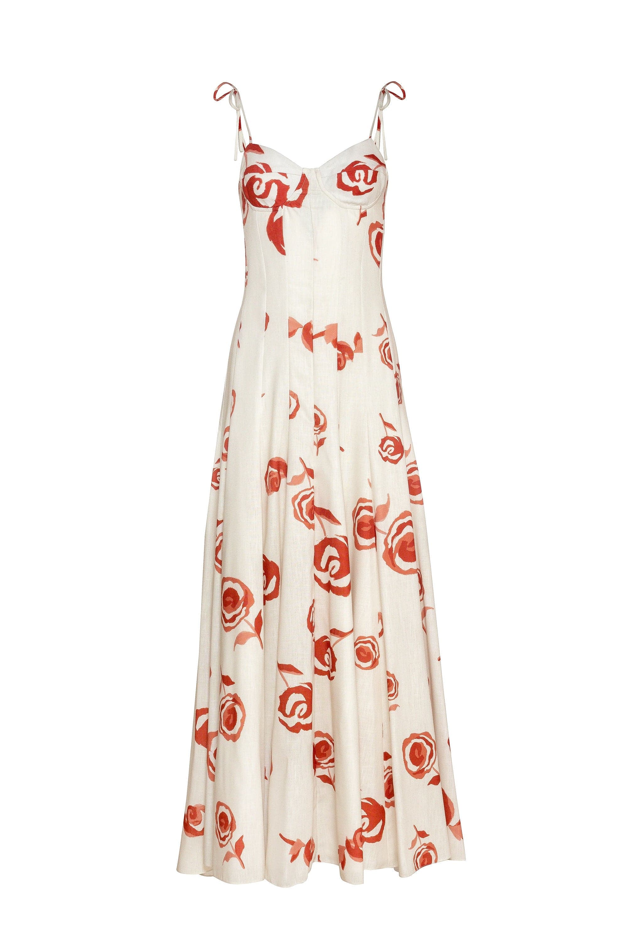 ESTEFANIA Dress Rosetta Maxi Dress Ivory Red