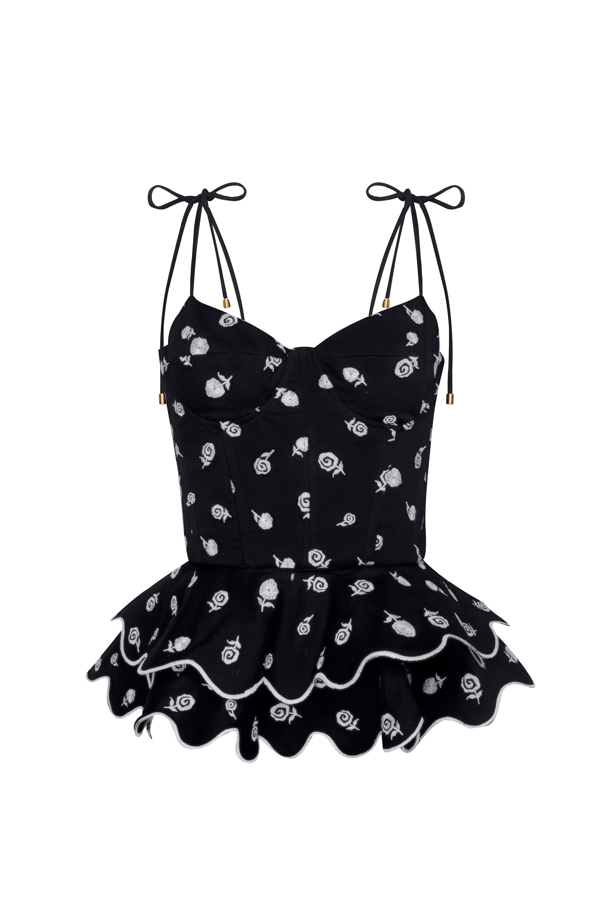 ESTEFANIA Top Rosita Peplum Top Black