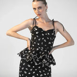 ESTEFANIA Top Rosita Peplum Top Black
