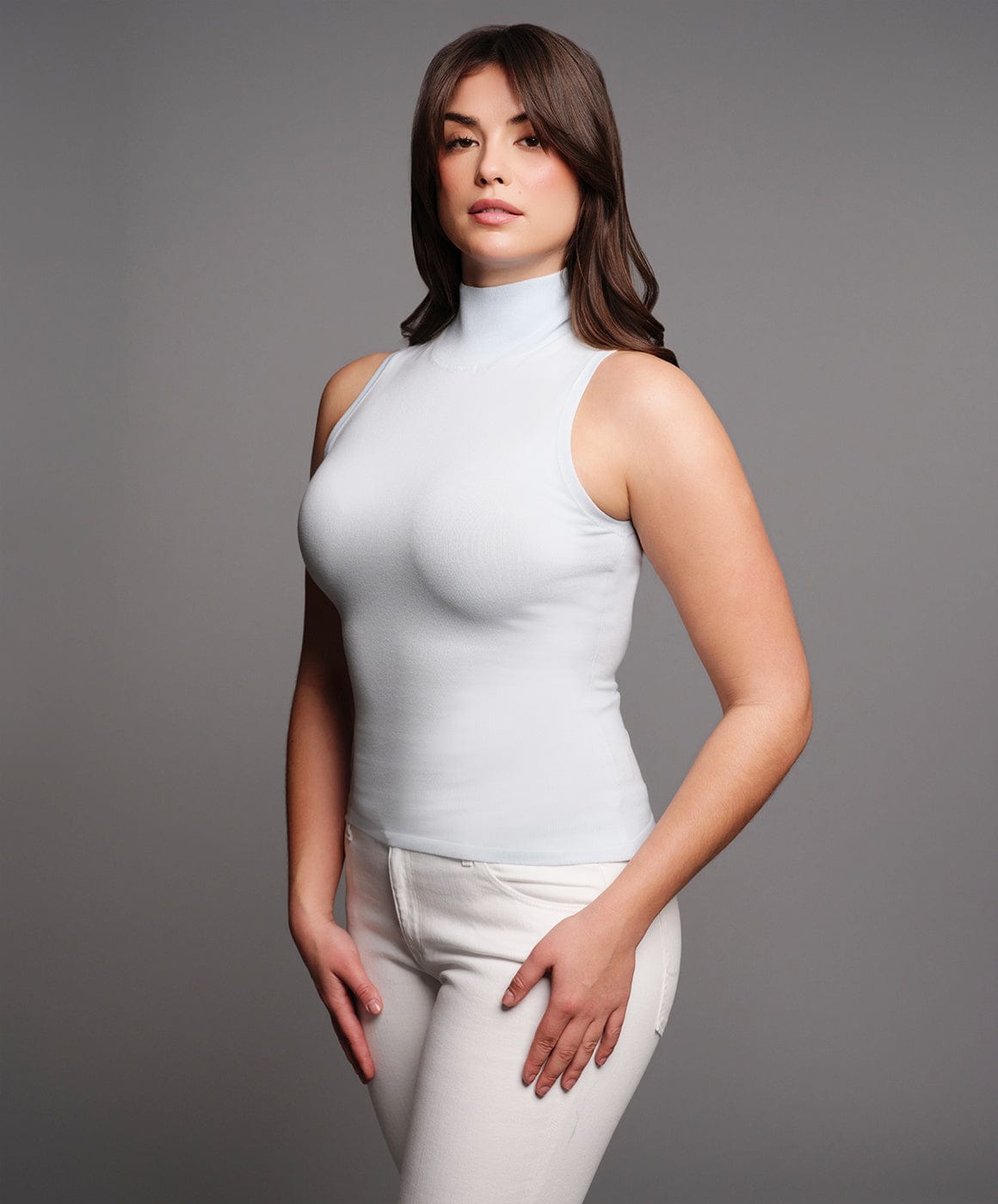 Fallon and Ava Top The Sleeveless Bow Turtleneck