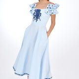 Fanm Mon Dress L / Light Lagoon Alya Marassa