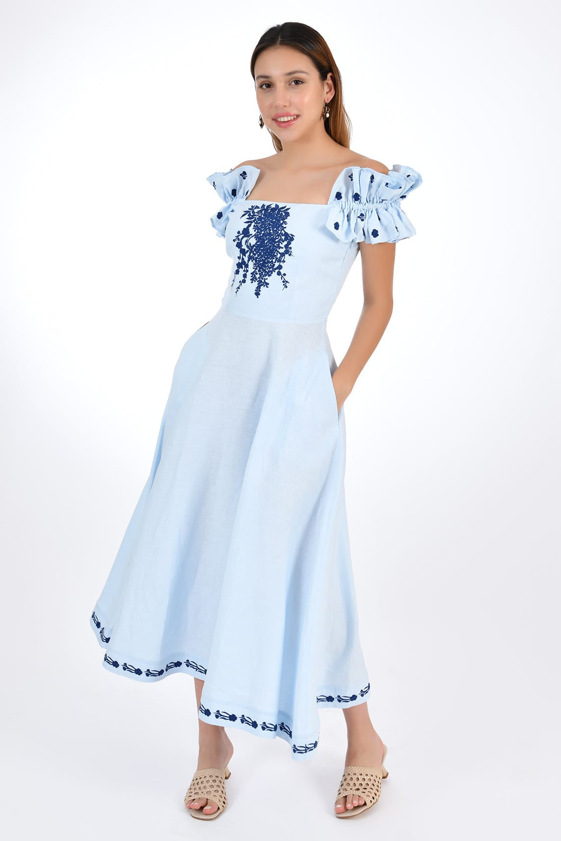 Fanm Mon Dress L / Light Lagoon Alya Marassa