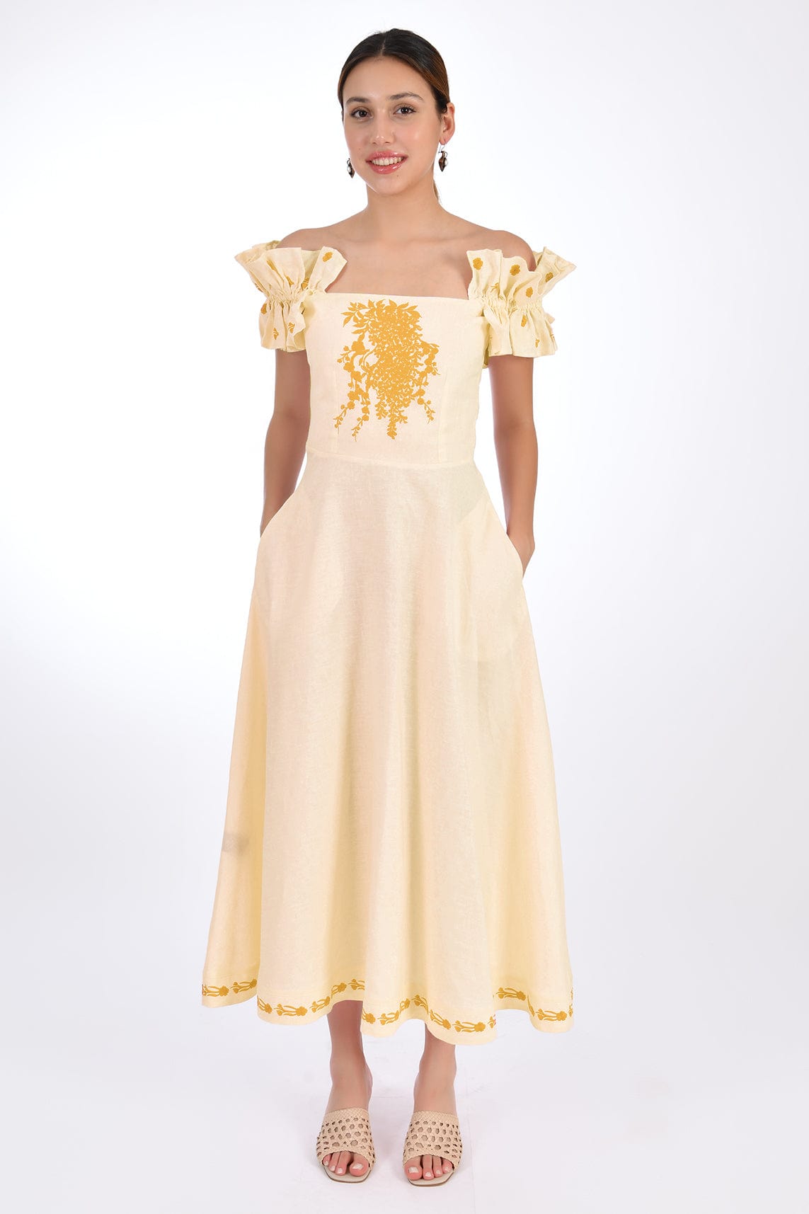 Fanm Mon Dress L / Light Yellow Alya Marassa