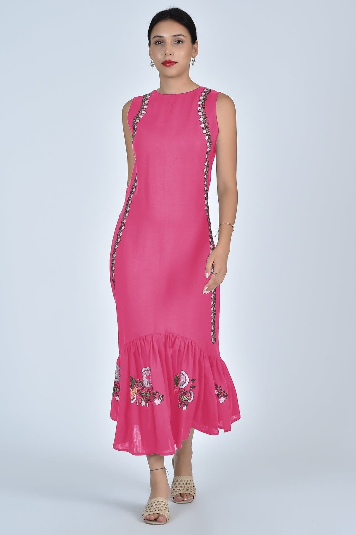 Fanm Mon Dress L / Fuchsia Elegance