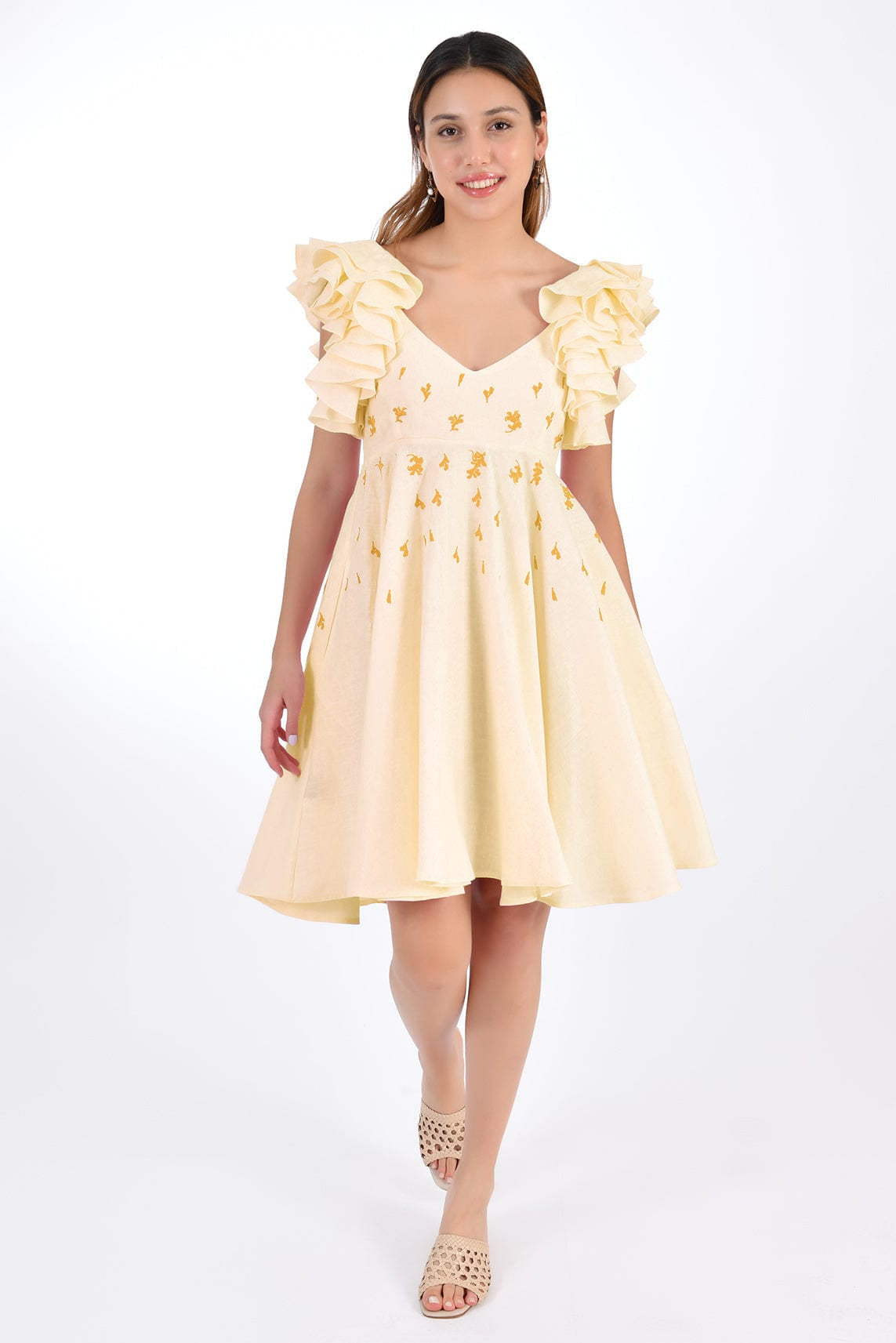 Fanm Mon Dress XXS / Light Yellow Galata Marassa