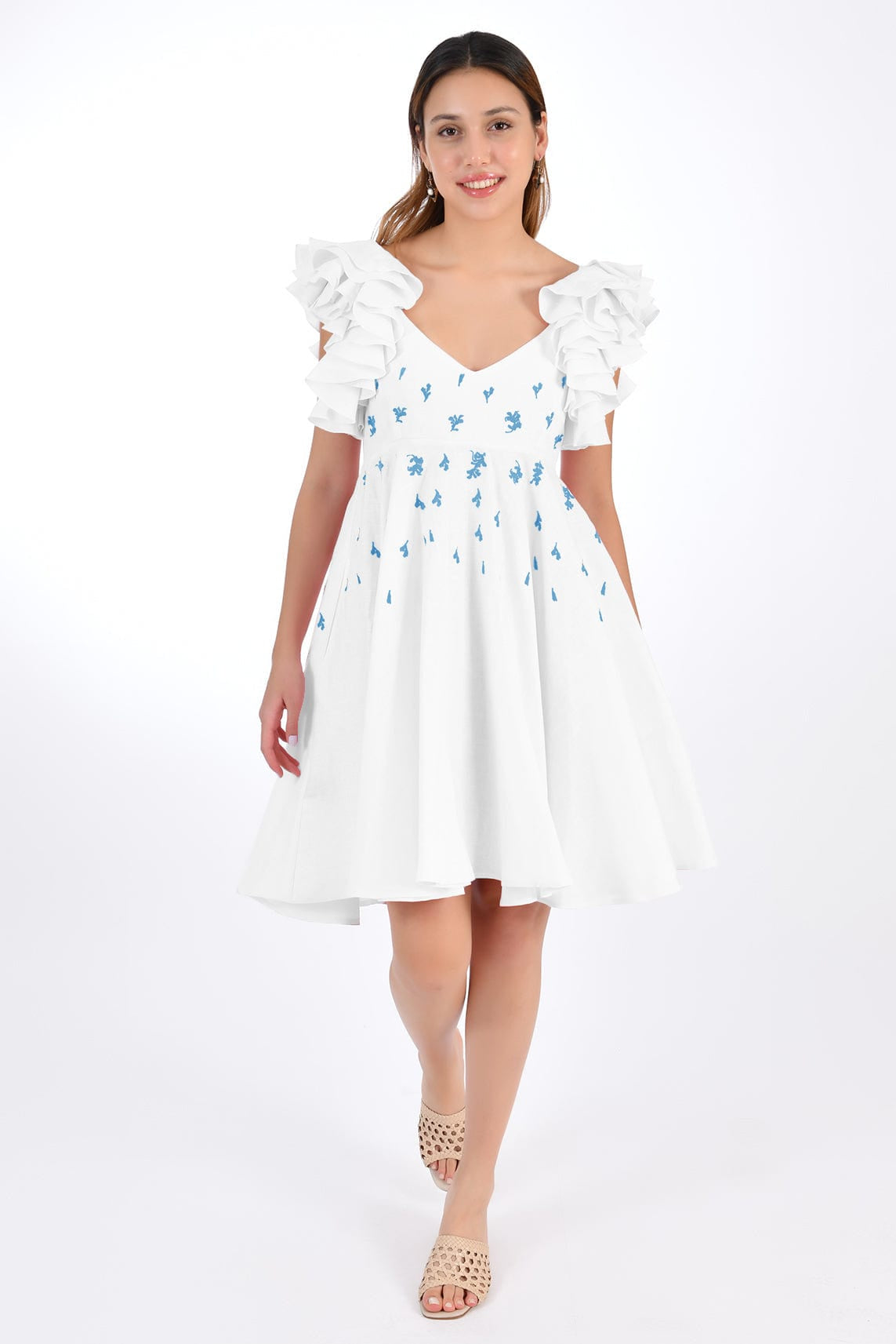 Fanm Mon Dress XXS / White Galata Marassa