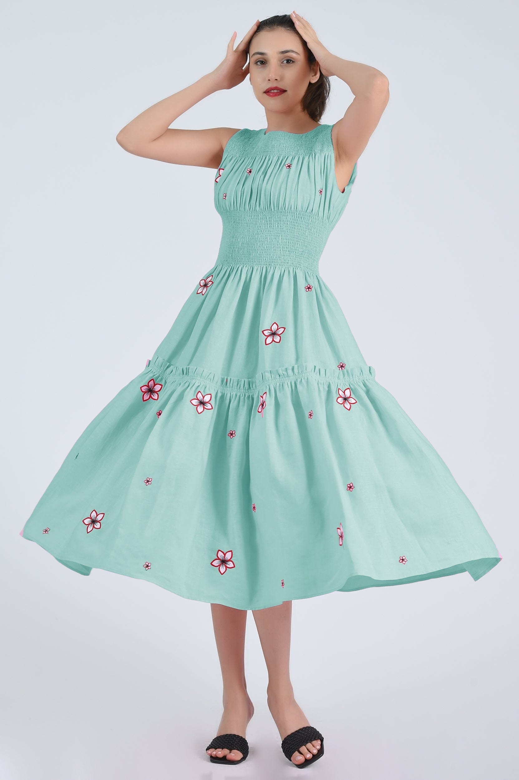 Fanm Mon Dress XXS / Sage Leaf Gardenya