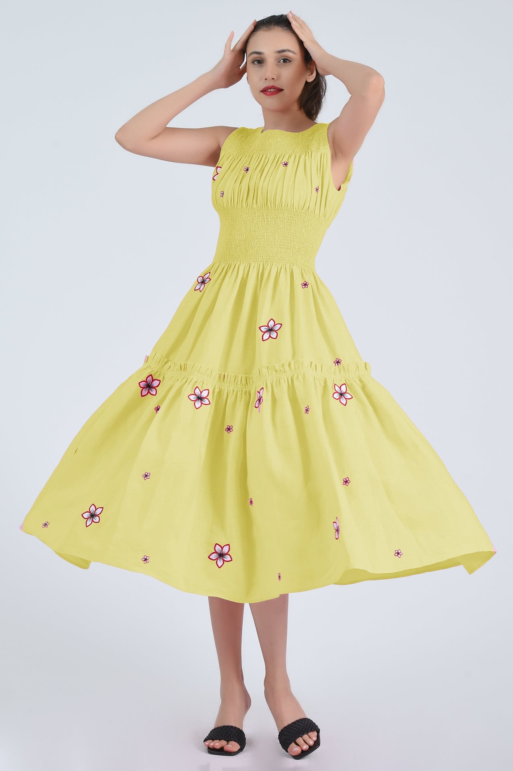 Fanm Mon Dress XXS / Mustard Lime Gardenya