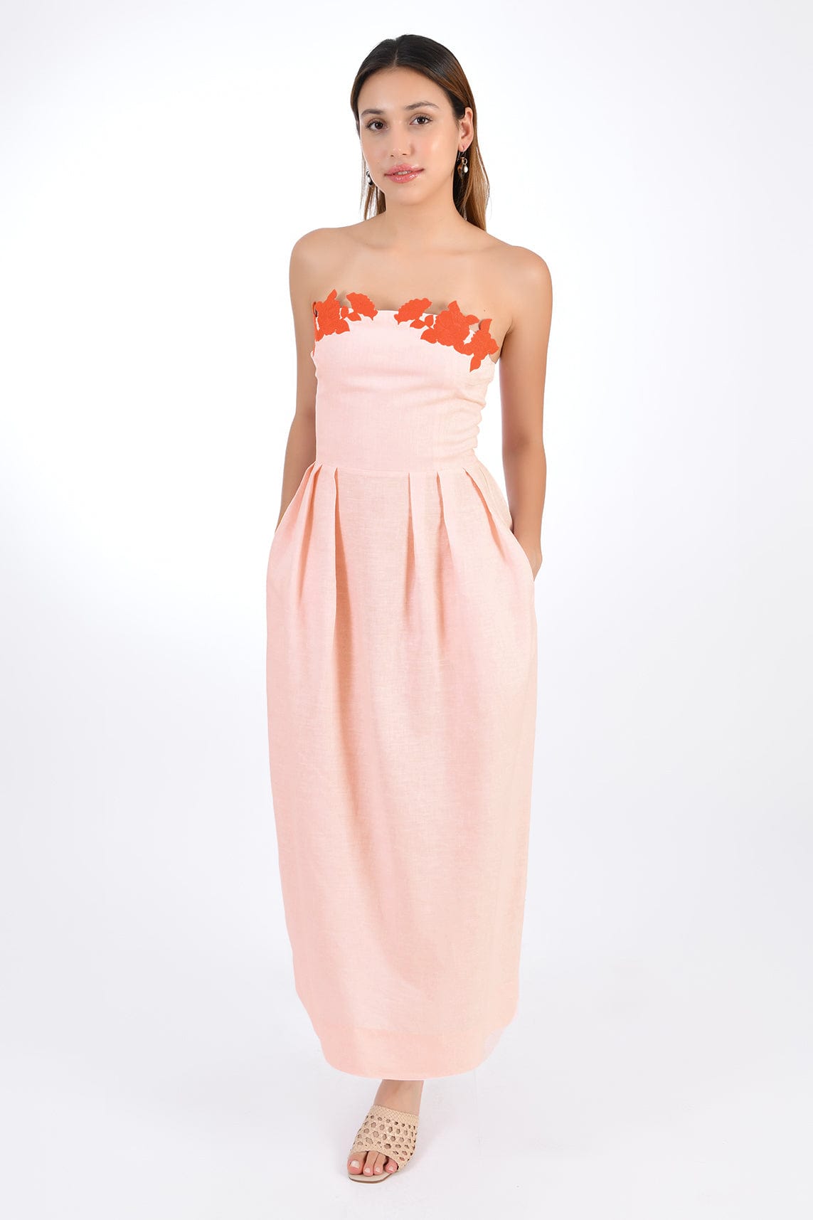 Fanm Mon Dress L / Peach Lorr Midi Marassa