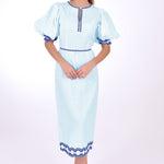 Fanm Mon Dress L / Light Lagoon Nehir Marassa