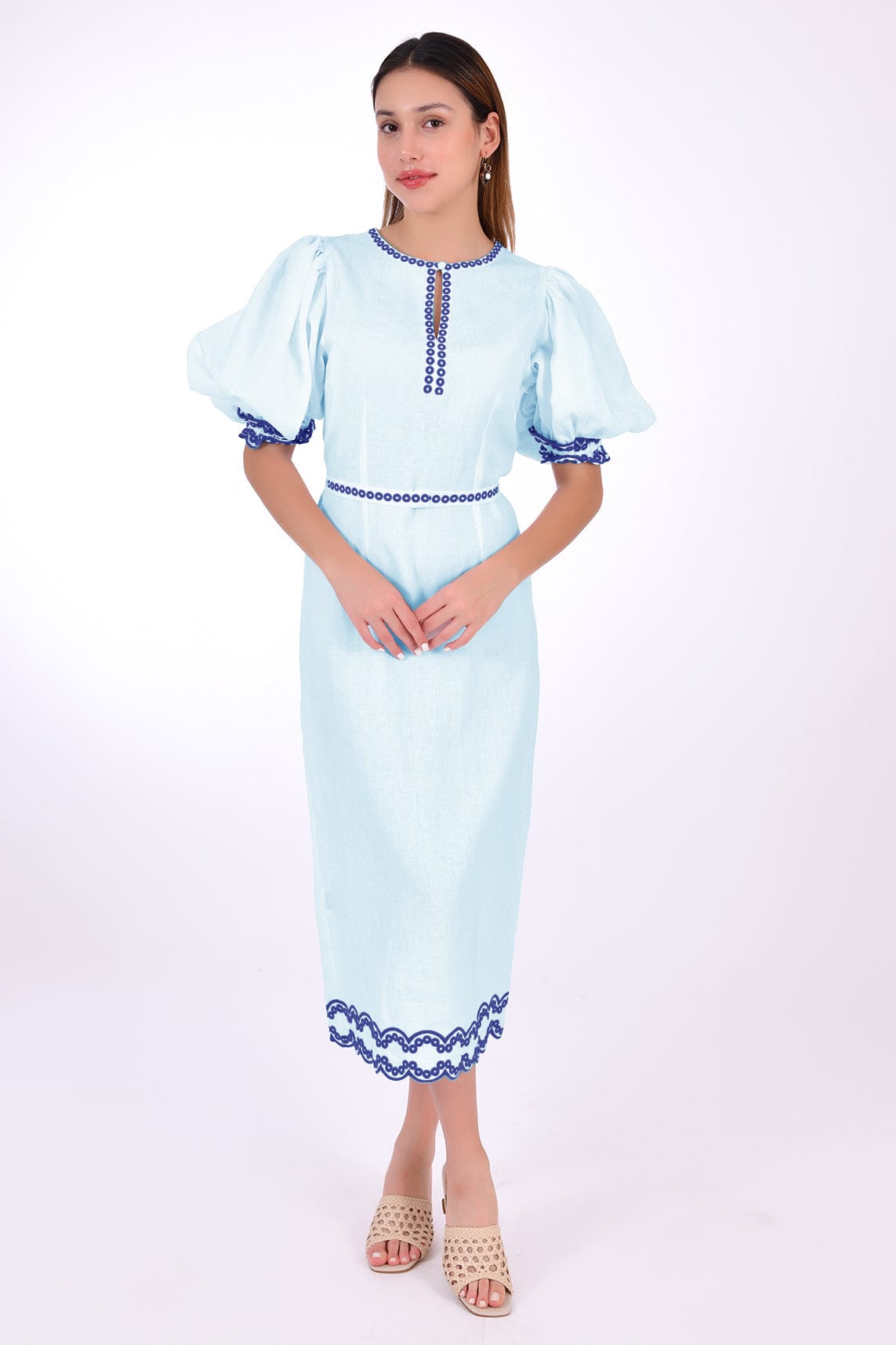 Fanm Mon Dress L / Light Lagoon Nehir Marassa