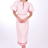 Fanm Mon Dress L / Light Pink Nehir Marassa
