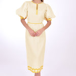 Fanm Mon Dress L / Light Yellow Nehir Marassa