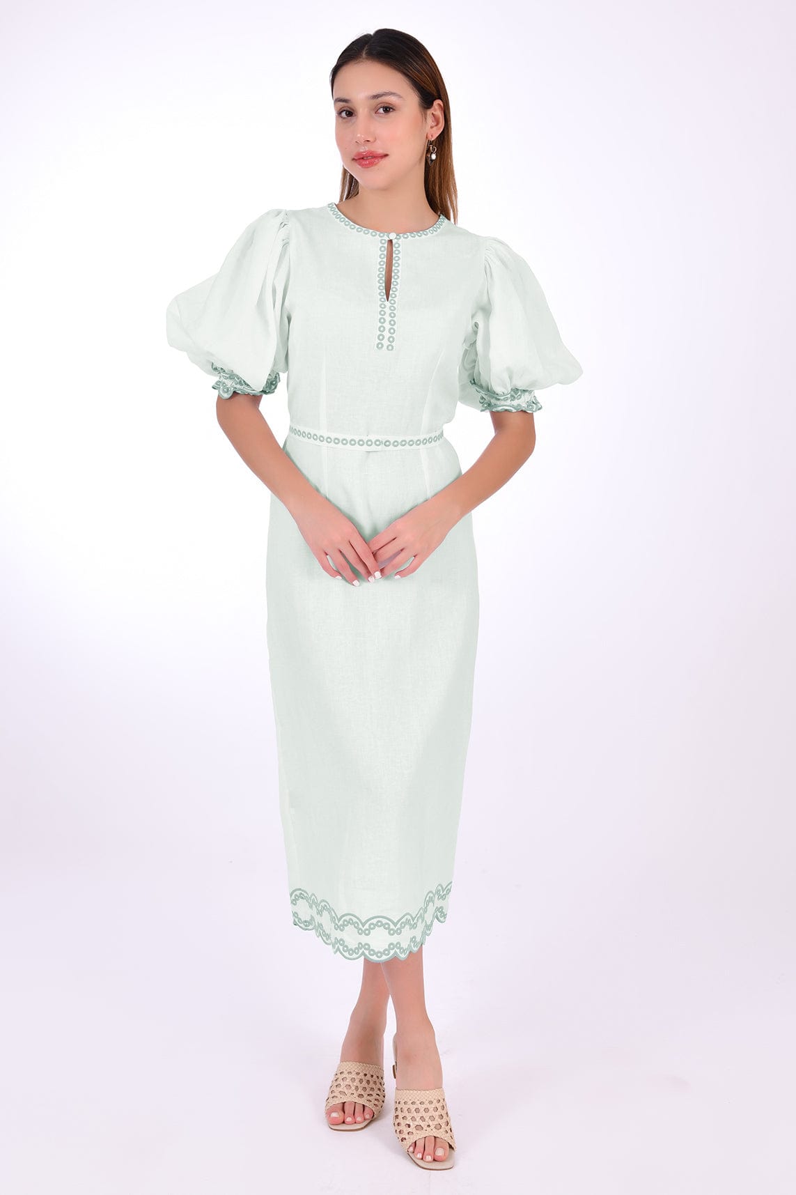 Fanm Mon Dress L / Mint Green Nehir Marassa
