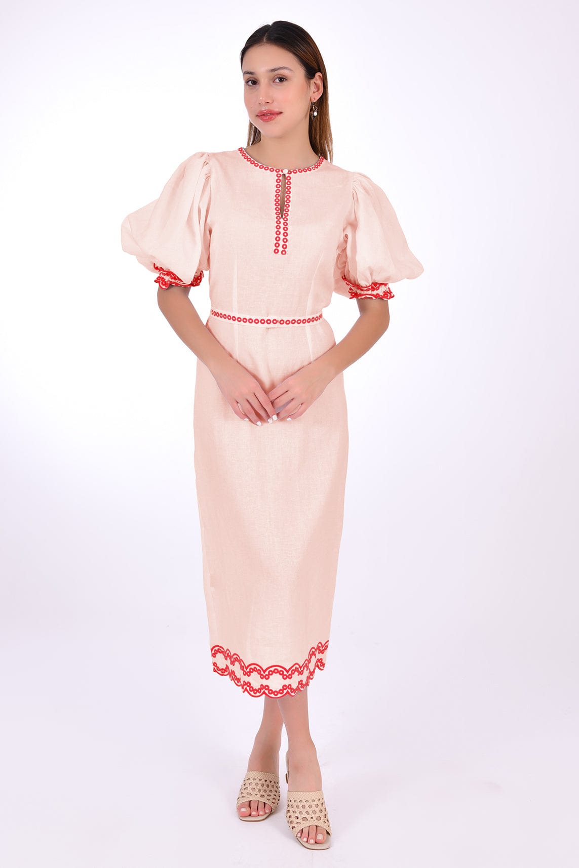 Fanm Mon Dress L / Peach Nehir Marassa