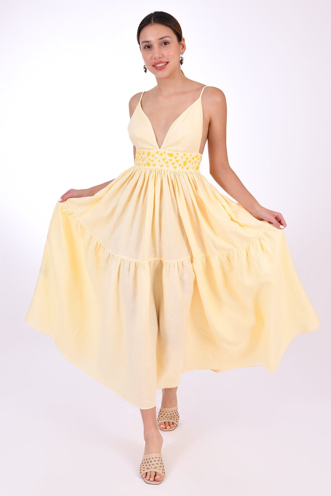 Fanm Mon Dress XXS / Light Yellow Ruzgar Marassa