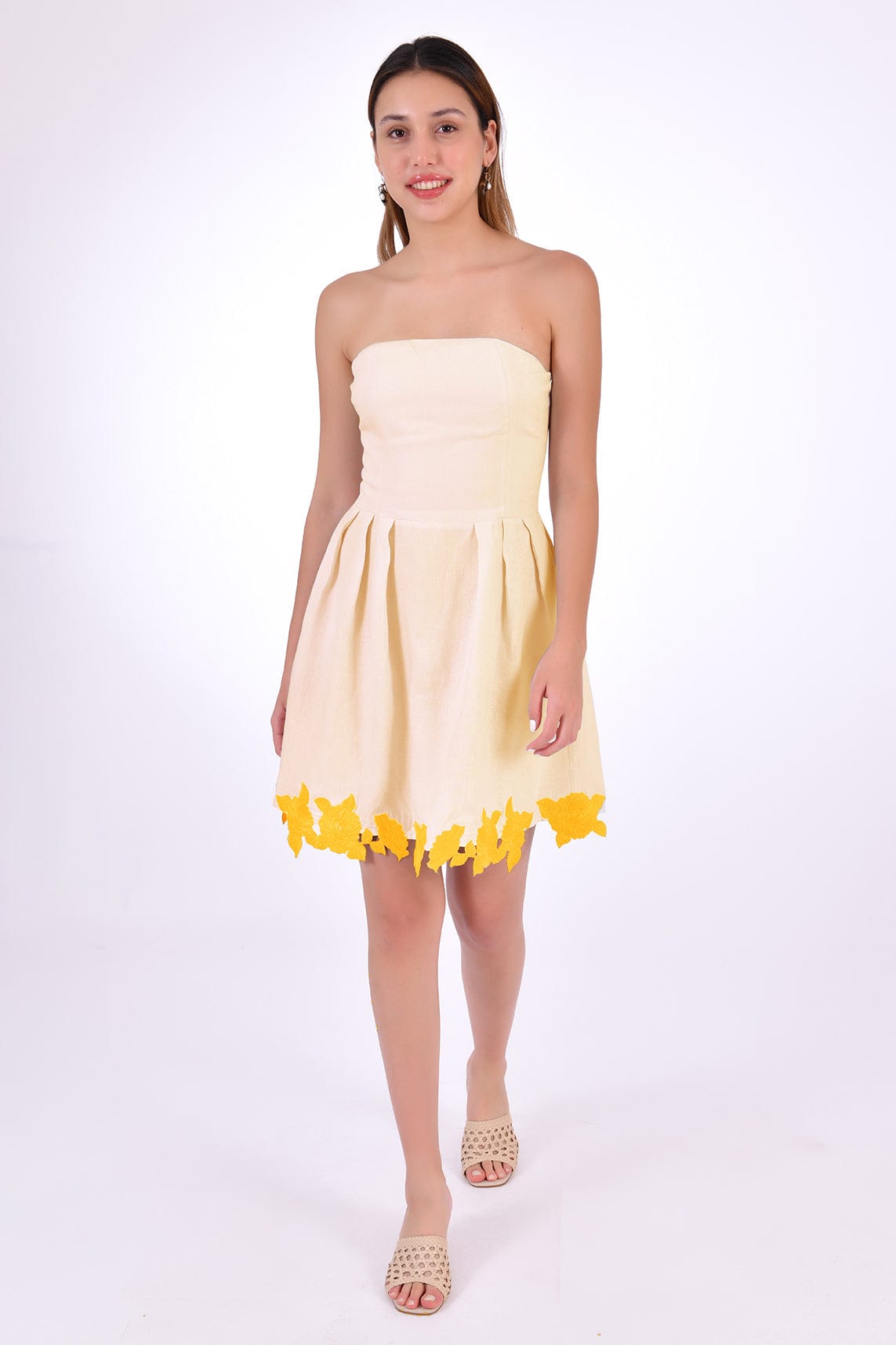 Fanm Mon Dress L / Light Yellow Sina Marassa